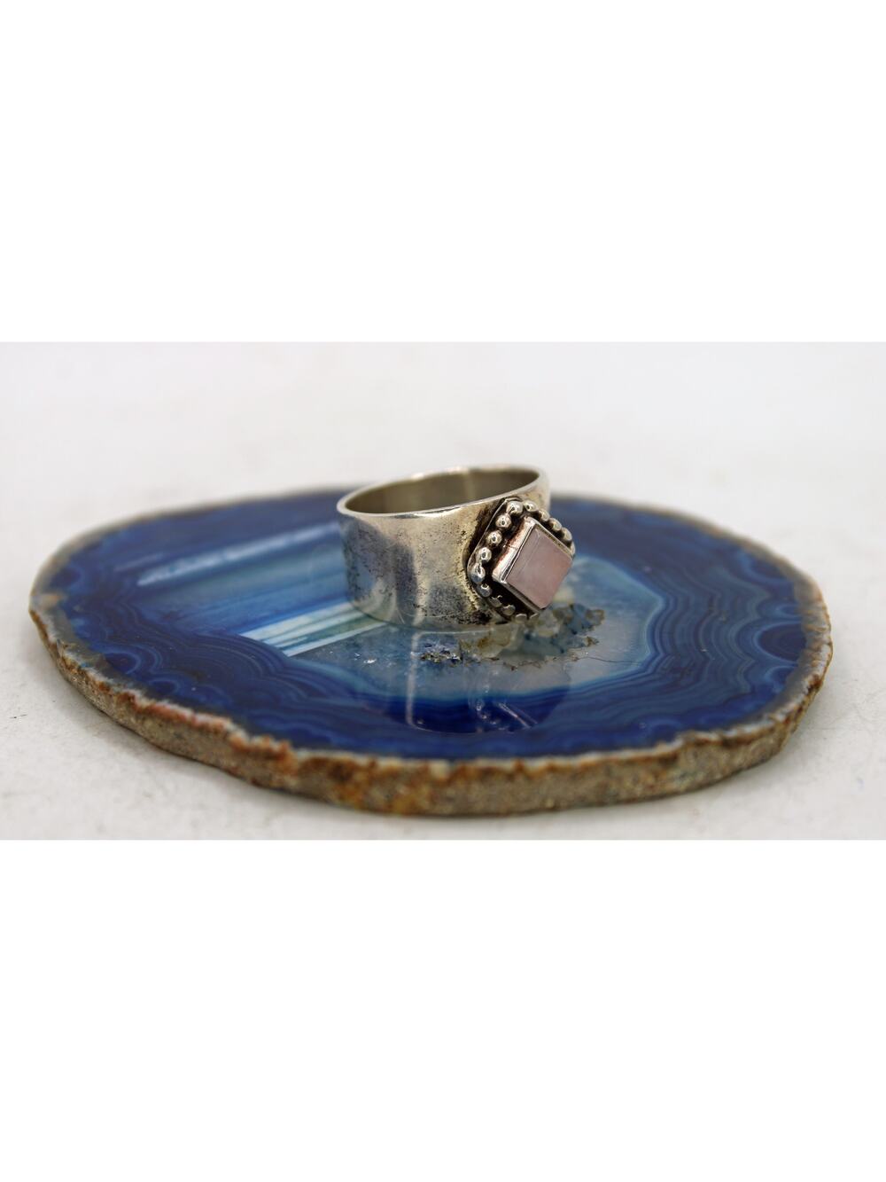Carol Felley Sterling Silver Rose Quartz Geometric Ring